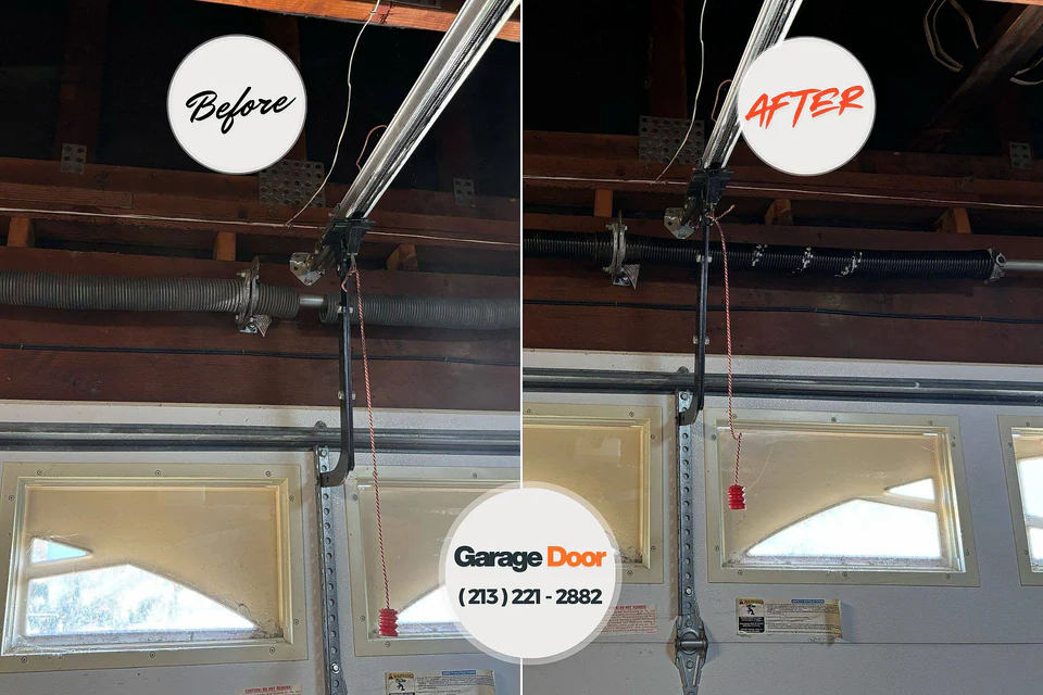 Before and after: garage door repair Lititz, PA